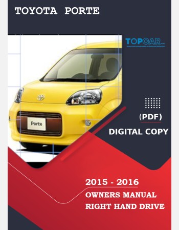 toyota porte 2015-2016 owners manual in english